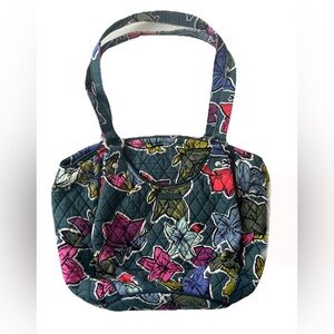 Vera Bradley Falling Flowers Floral Purse green